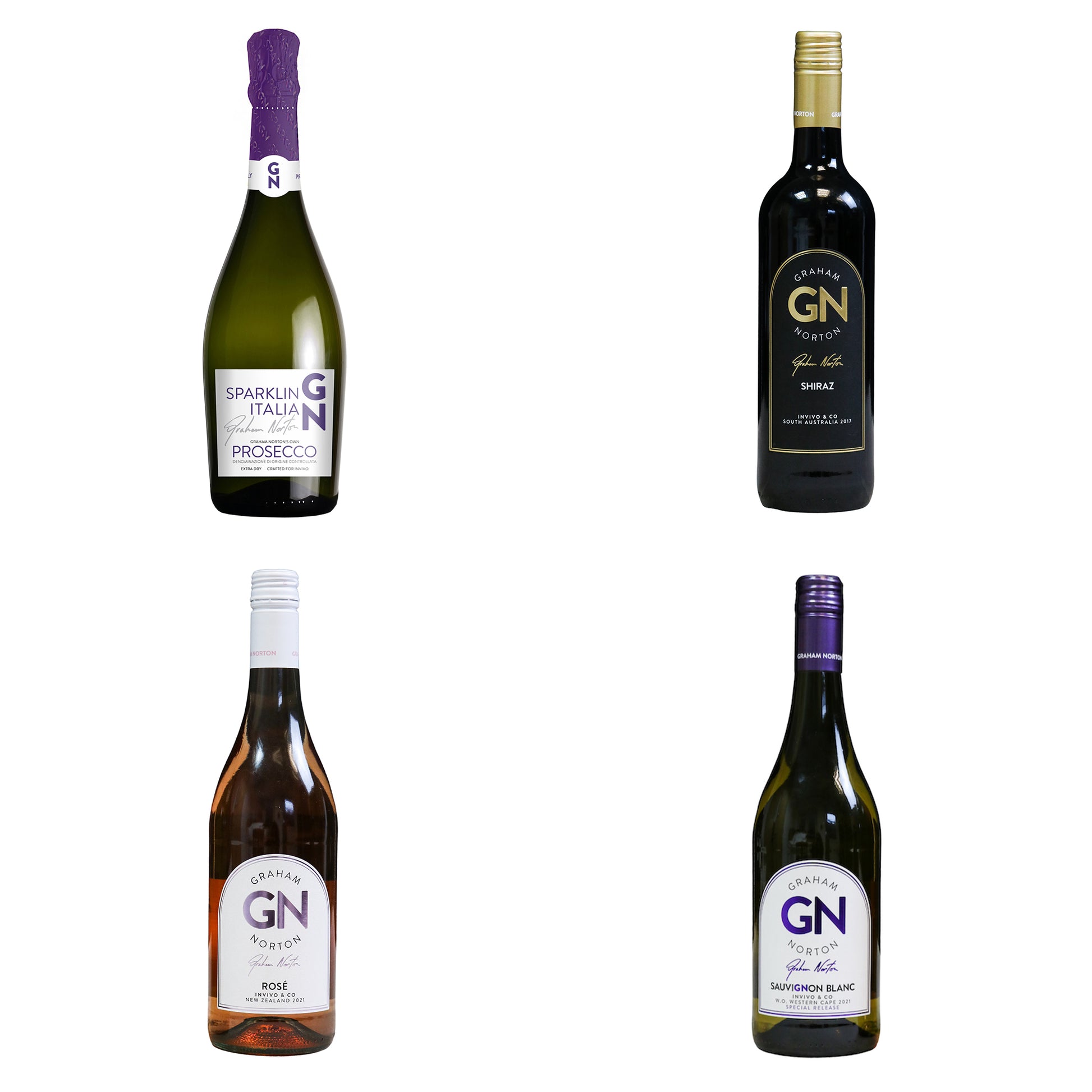The Graham Norton wine collection case Graham Norton Rosé  Graham Norton Shiraz  Graham Norton Prosecco  Graham Norton Sauvignon Blanc